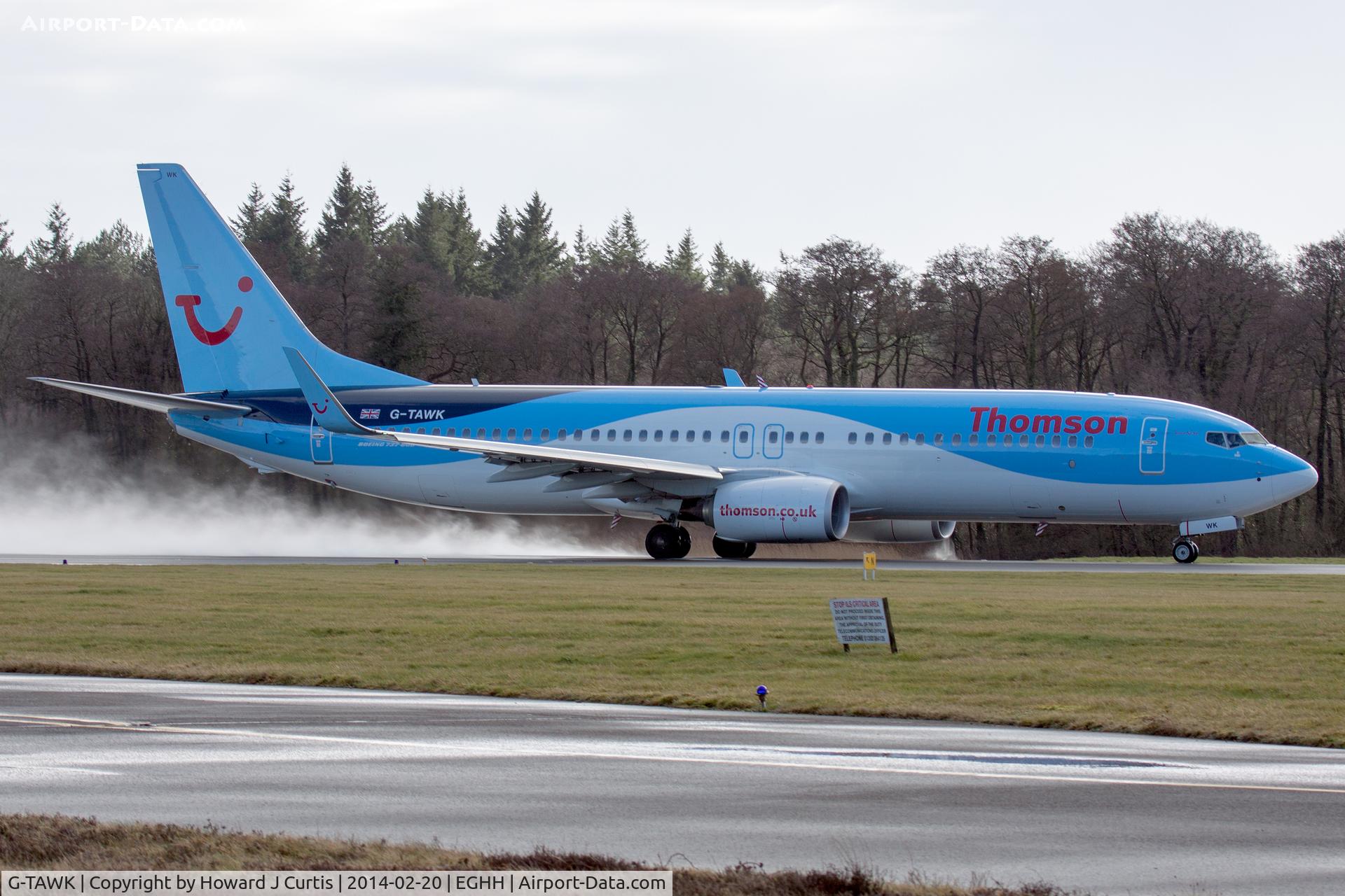 G-TAWK, 2012 Boeing 737-8K5 C/N 37239, Thomson Airways, departing on runway 26.