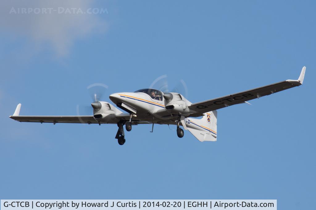 G-CTCB, 2005 Diamond DA-42 Twin Star C/N 42.083, CTC's latest aircraft on approach.