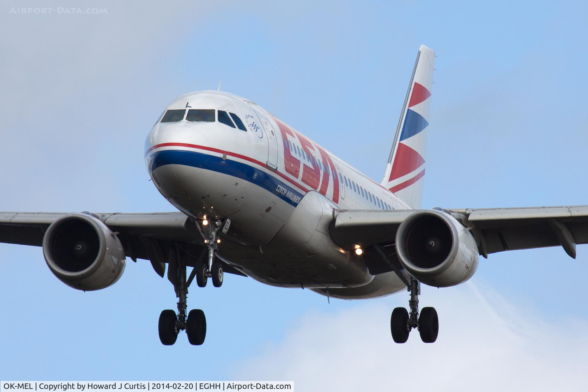 OK-MEL, 2007 Airbus A319-112 C/N 3094, CSA, on approach for a respray here.