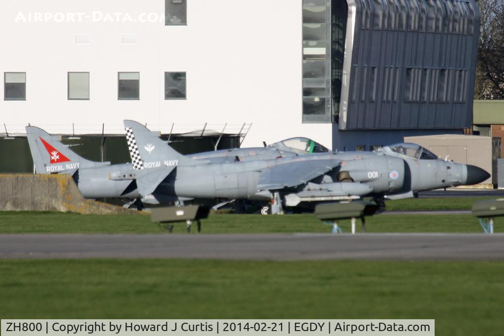 ZH800, 1996 British Aerospace Sea Harrier F/A.2 C/N NB05, ZH800 is currently painted as ZH801 and ZH801 as ZH800! 001 is ZH800 (painted as ZH801) while behind is ZH801, painted as ZH800/123.