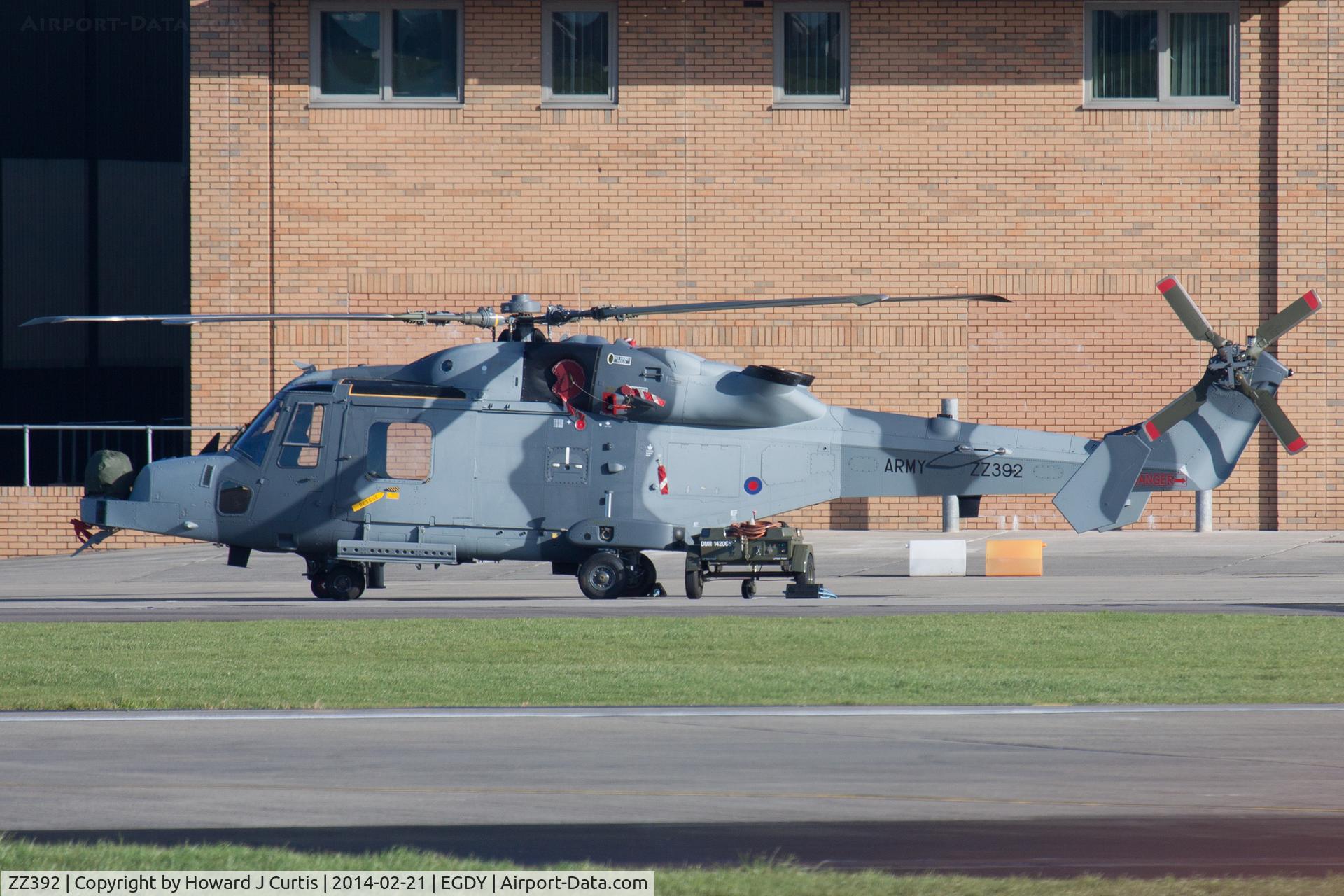 ZZ392, AgustaWestland AW-159 Wildcat AH.1 C/N 490, 652 Squadron AAC, based here.