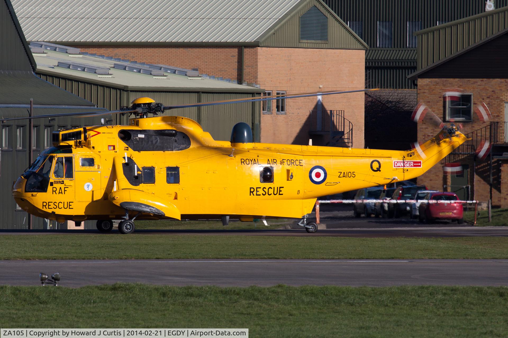 ZA105, 1980 Westland Sea King HAR.3 C/N WA886, Coded Q, with SKAMG and about to depart on a test flight before delivery back to the RAF.