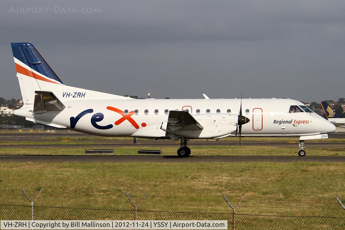 VH-ZRH, 1996 Saab 340B C/N 340B-392, taxiing from 34R