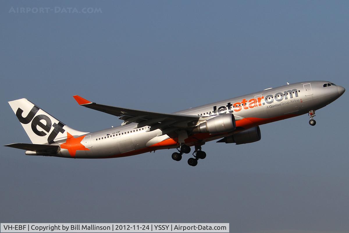 VH-EBF, 2007 Airbus A330-202 C/N 853, away from 34L