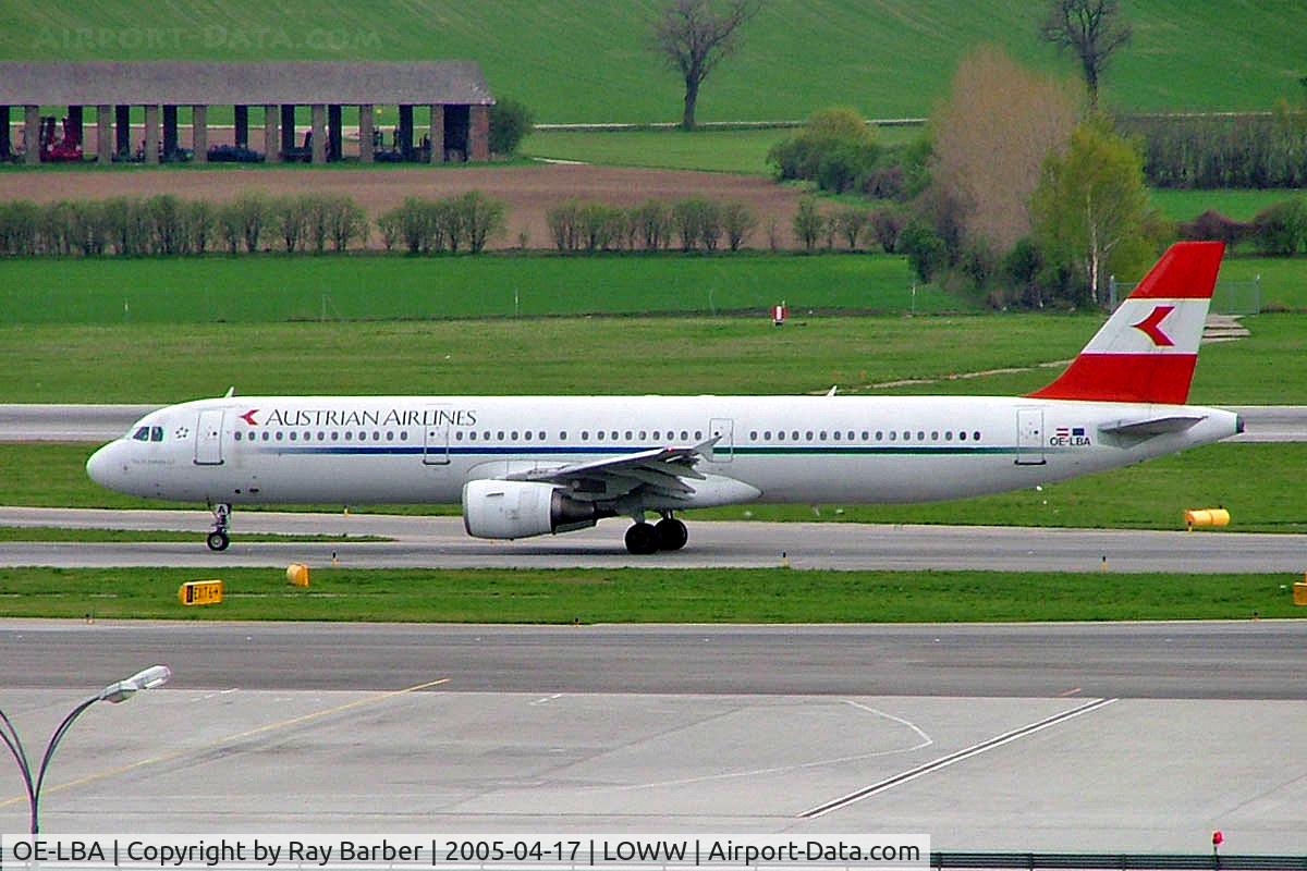 OE-LBA, 1995 Airbus A321-111 C/N 552, Airbus A321-111 [0552] (Austrian Airlines) Vienna-Schwechat~OE 17/04/2005
