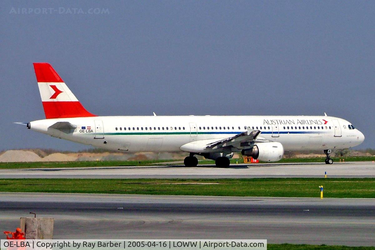 OE-LBA, 1995 Airbus A321-111 C/N 552, Airbus A321-111 [0552] (Austrian Airlines) Vienna-Schwechat~OE 16/04/2005
