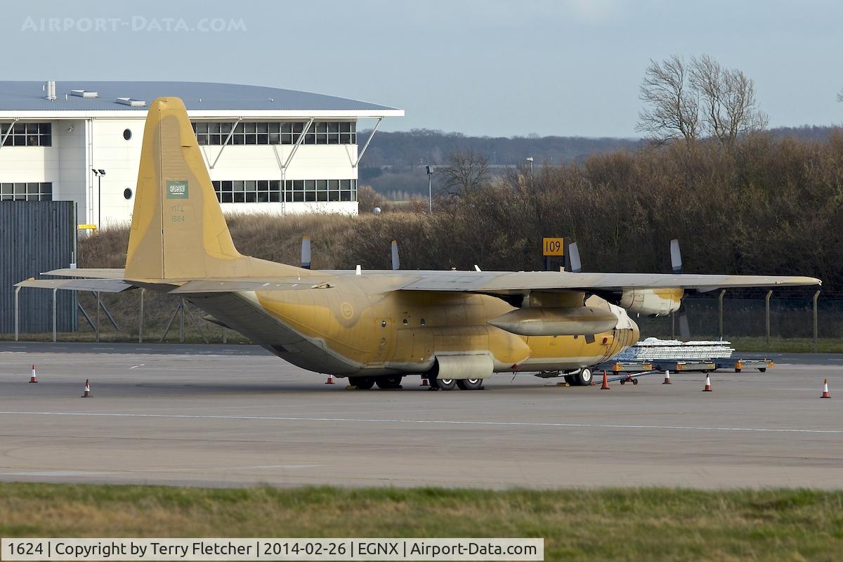 1624, Lockheed C-130H Hercules C/N 382-5267, Saudi AF Lockheed C-130H Hercules, c/n: 382-5267 at East Midlands