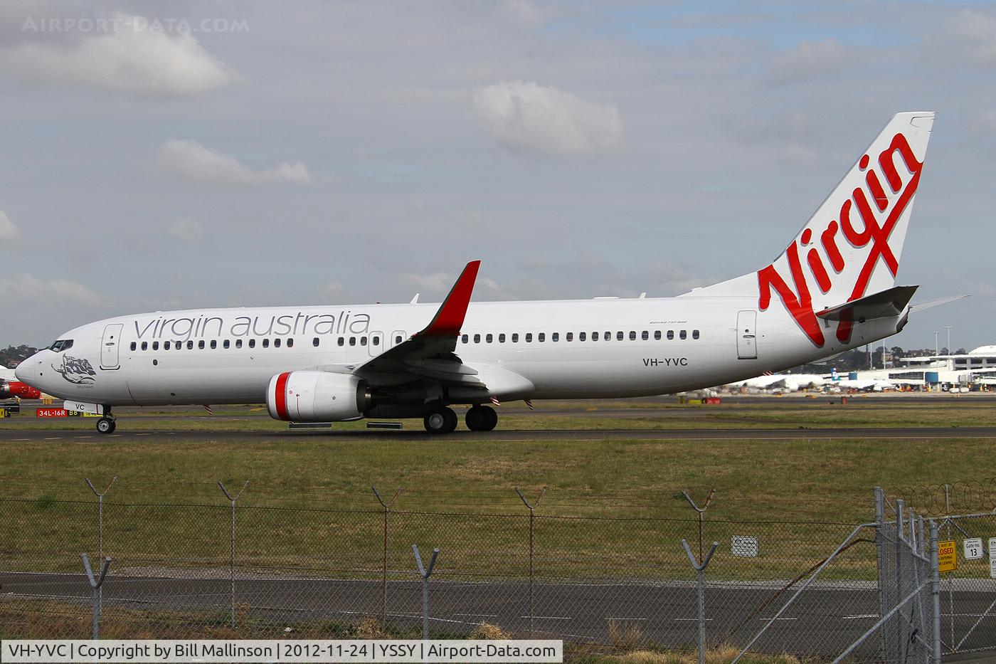 VH-YVC, 2011 Boeing 737-8FE C/N 40997, taxiing to 34R