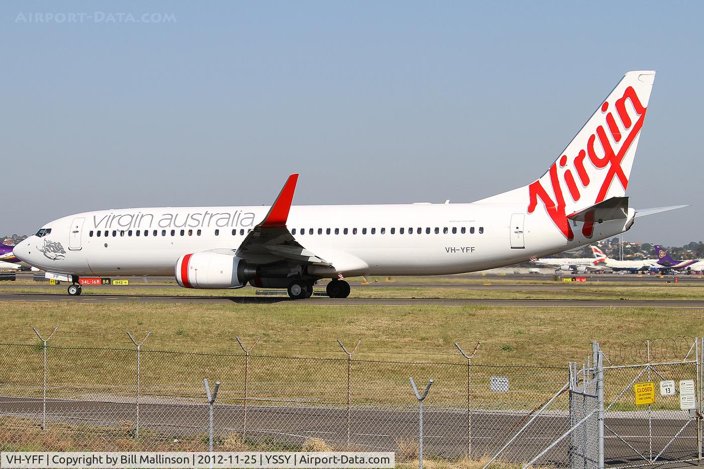 VH-YFF, 2011 Boeing 737-8FE C/N 40994, taxiing to 34R