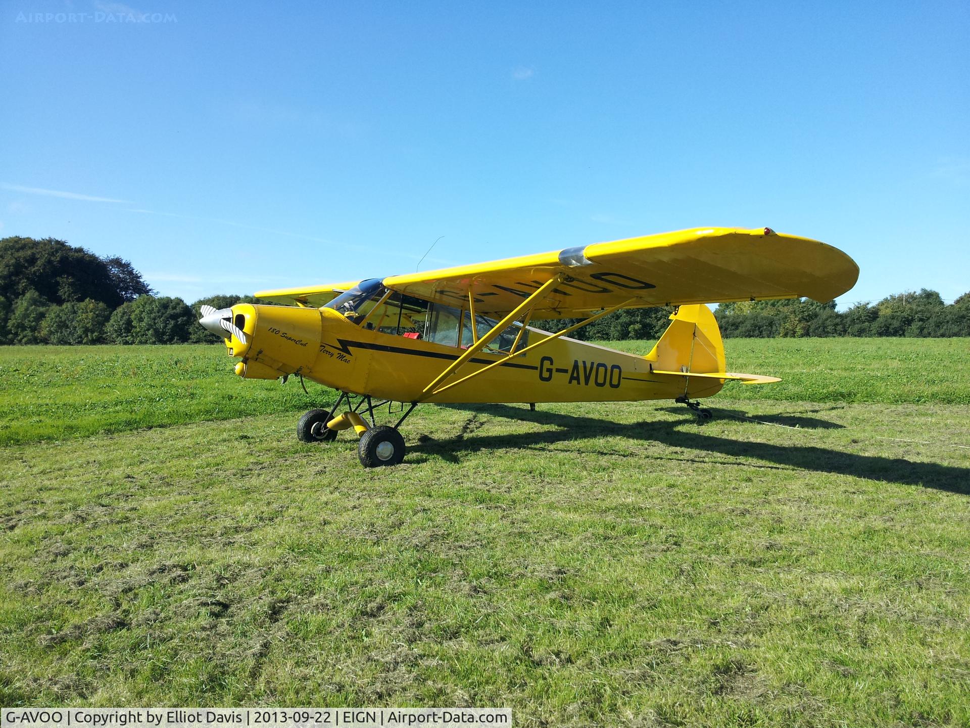 G-AVOO, 1967 Piper PA-18-150 Super Cub C/N 18-8511, Preparing for take-off at Gowran Grange, Co. Kildare.