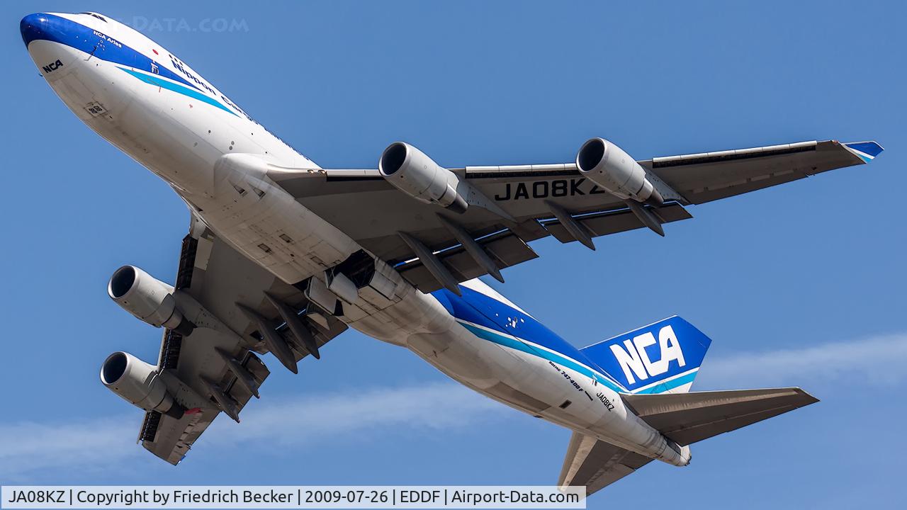 JA08KZ, 2008 Boeing 747-4KZF C/N 36135, departure from Frankfurt
