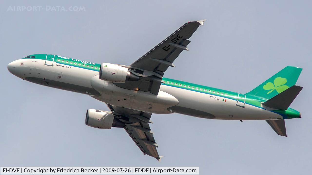 EI-DVE, 2007 Airbus A320-214 C/N 3219, departure from Frankfurt