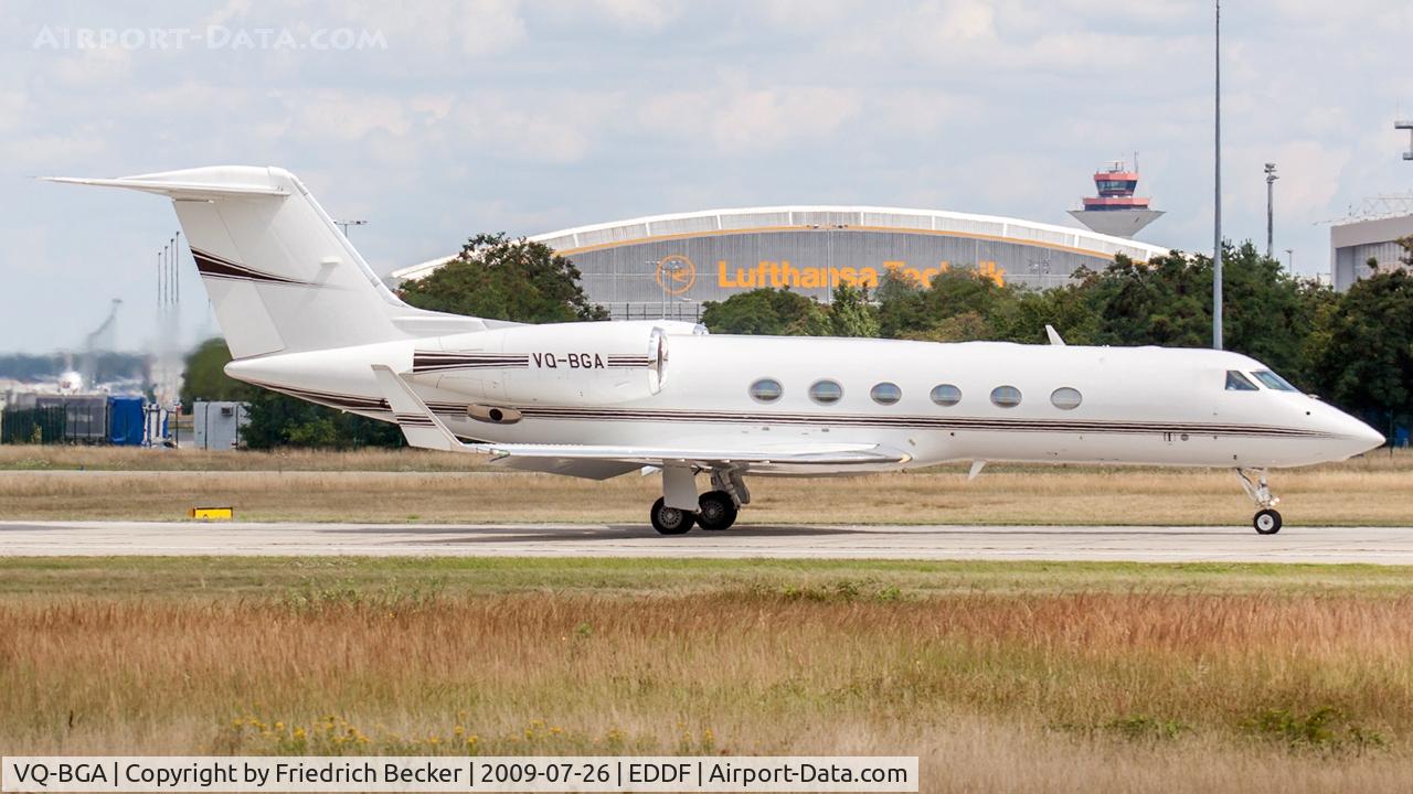 VQ-BGA, 2007 Gulfstream Aerospace GIV-X C/N 4092, departure from Frankfurt via RW18W