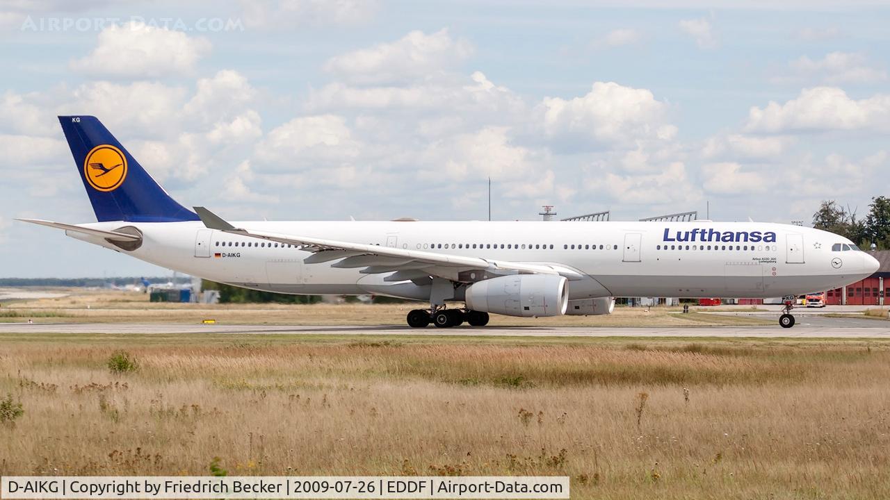 D-AIKG, 2005 Airbus A330-343X C/N 645, departure from Frankfurt via RW18W