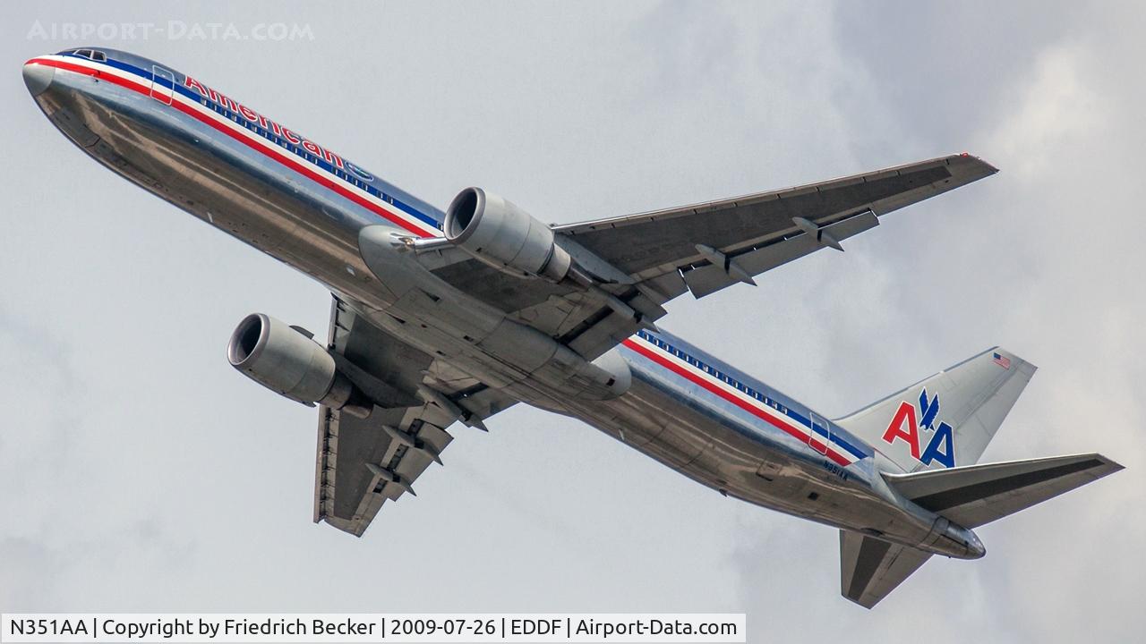 N351AA, 1988 Boeing 767-323 C/N 24032, departure from Frankfurt