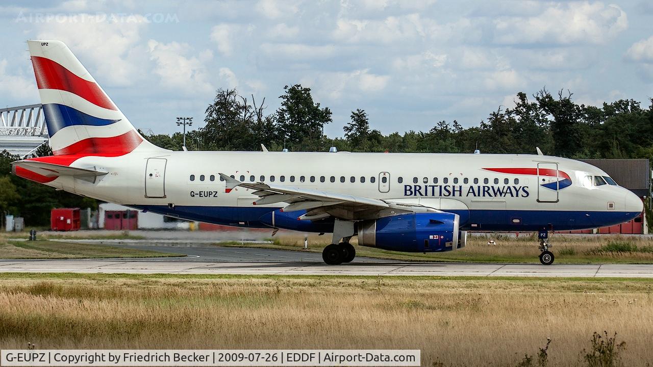 G-EUPZ, 2001 Airbus A319-131 C/N 1510, departure from Frankfurt via RW18W