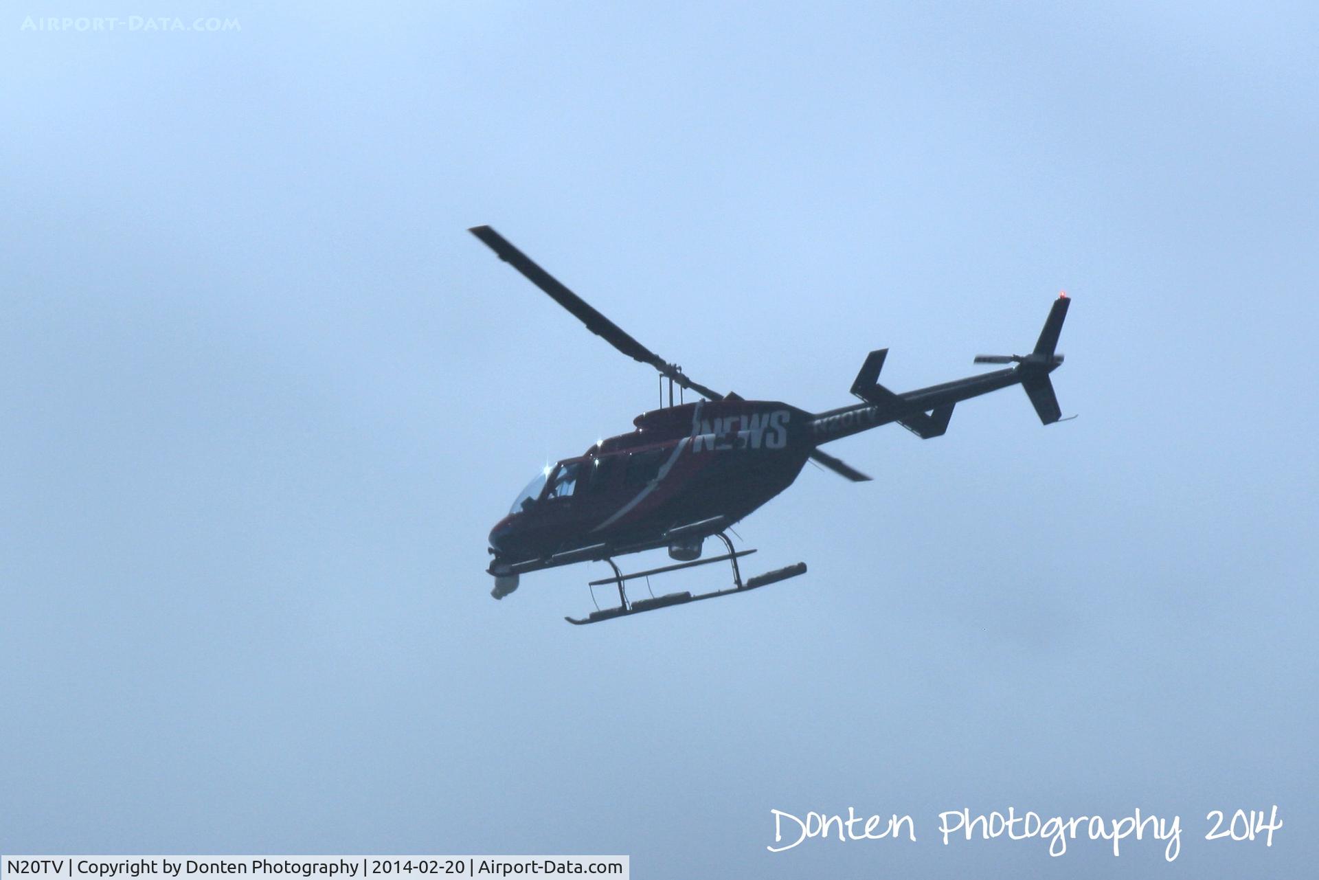 N20TV, 1994 Bell 206L-4 LongRanger C/N 52084, Tampa News helicopter (N20TV) circles a crime scene in North Sarasota