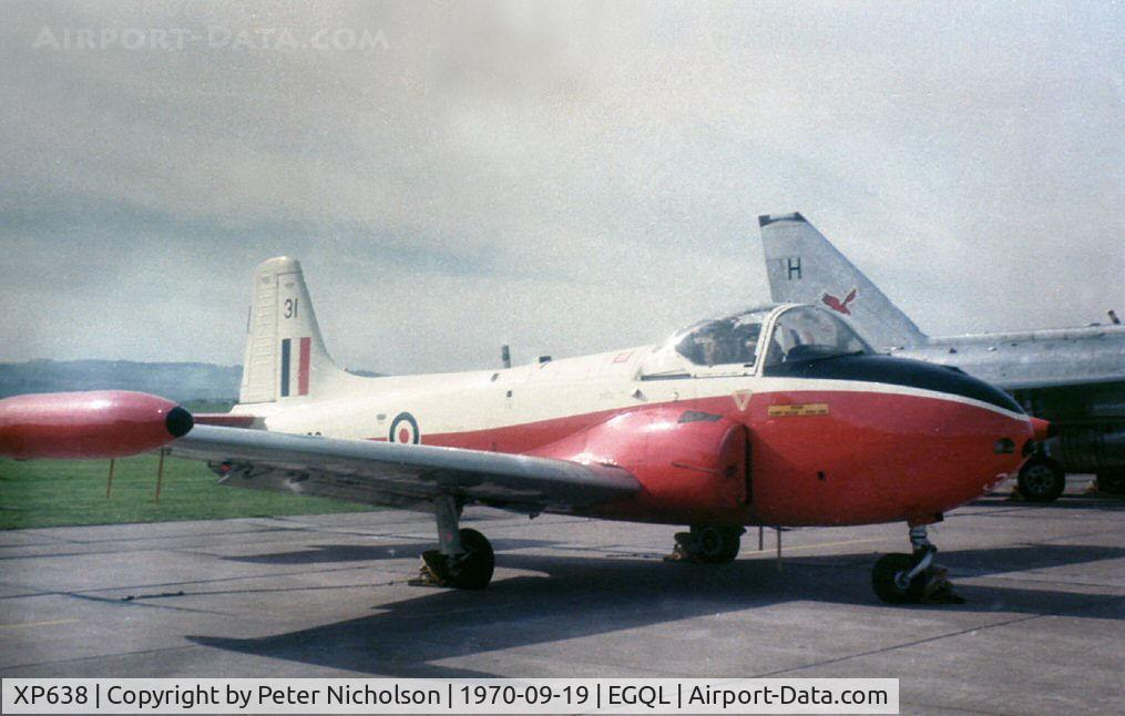 XP638, 1962 BAC 84 Jet Provost T.4 C/N PAC/W/16910, Jet Provost T.4 of the College of Air Warfare on display at the 1970 RAF Leuchars Airshow.