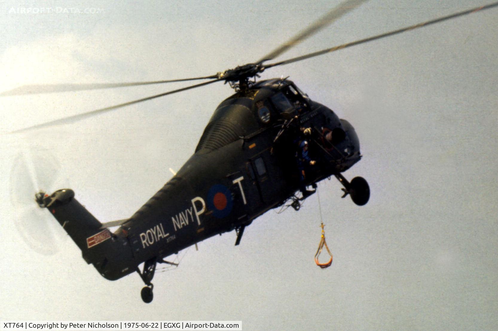 XT764, 1967 Westland Wessex HU.5 C/N WA486, Wessex HU.5 of 846 Squadron in action at the 1975 RAF Church Fenton Air Show.