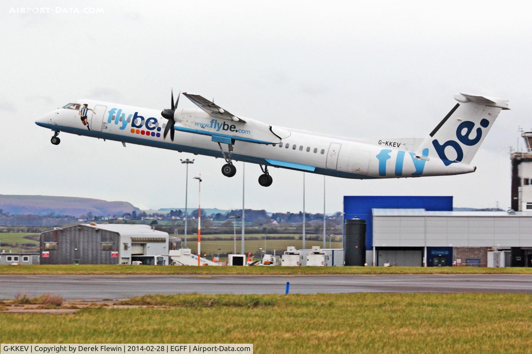 G-KKEV, 2008 De Havilland Canada DHC-8-402Q Dash 8 C/N 4201, De Havilland Canada, call sign Jersey 9TP, en-route to Belfast City.