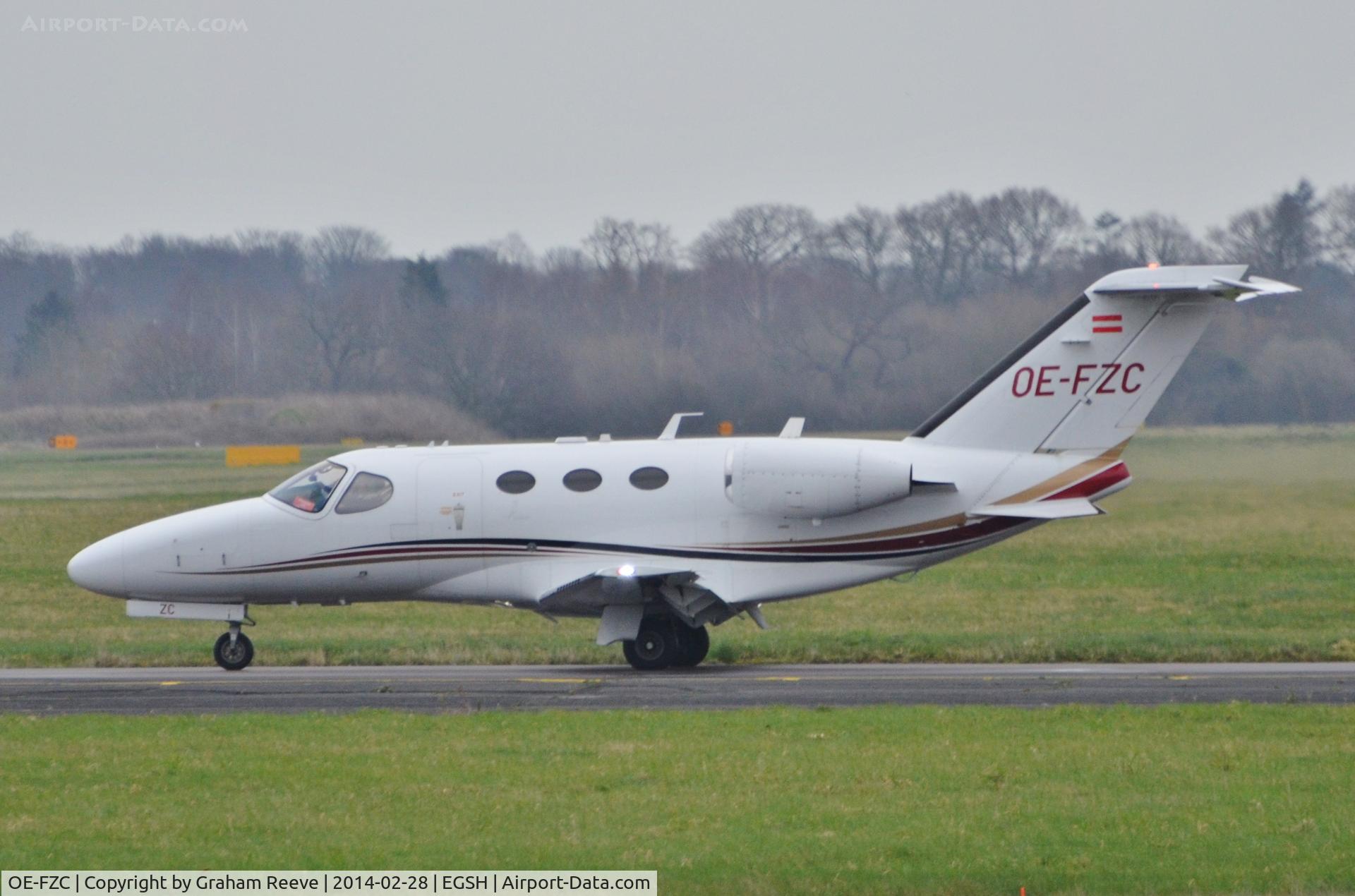 OE-FZC, 2009 Cessna 510 Citation Mustang Citation Mustang C/N 510-0196, About to depart.