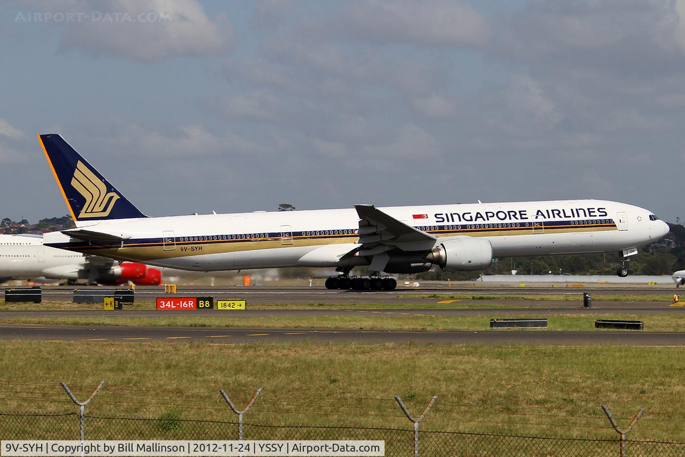 9V-SYH, 2002 Boeing 777-312 C/N 32317, rotating from 34L to SIN