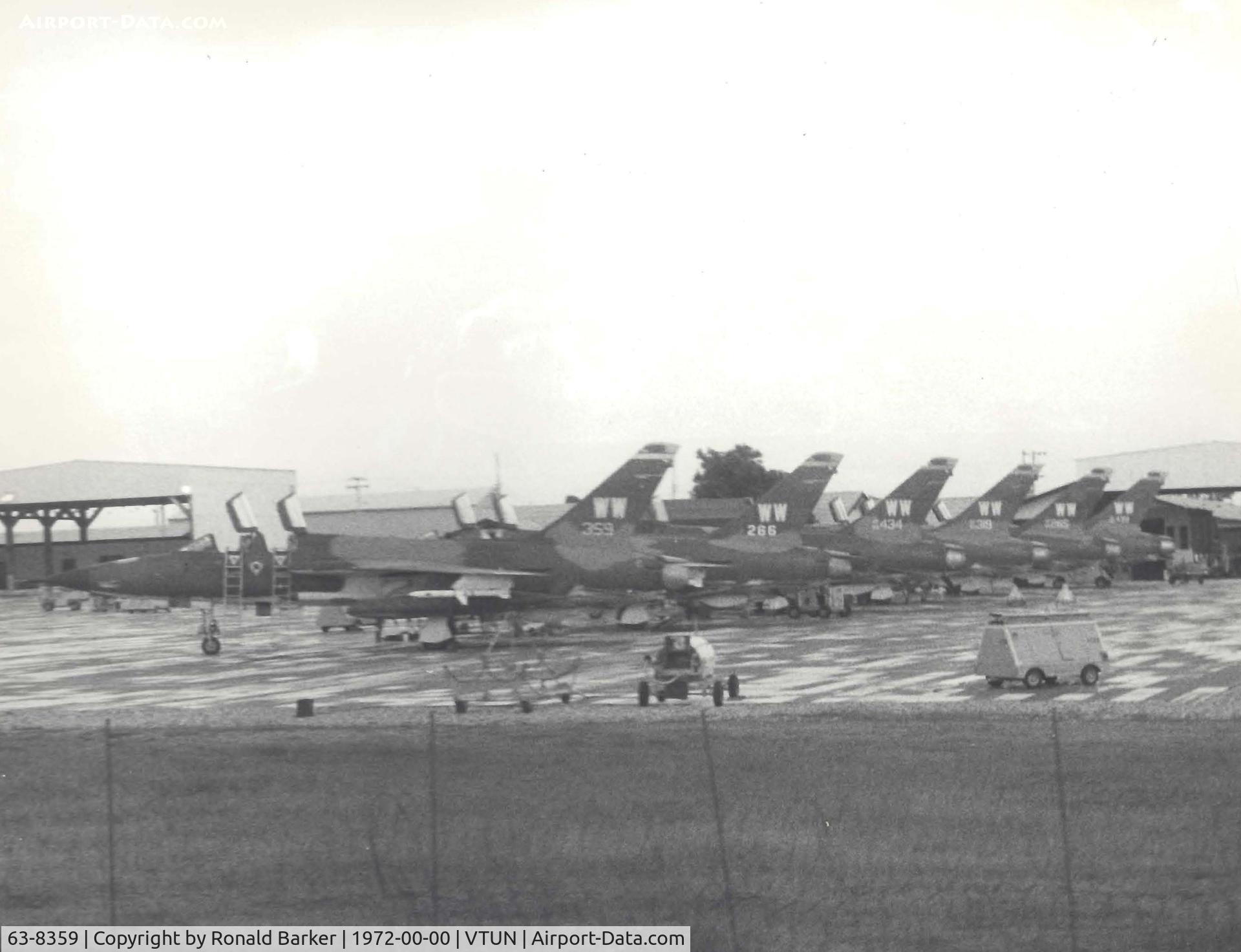 63-8359, 1963 Republic F-105G-1-RE Thunderchief C/N F136, Thuds on the flightline Korat RTAFB, Thailand