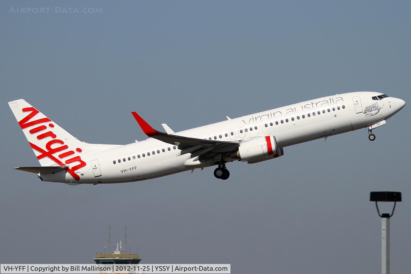 VH-YFF, 2011 Boeing 737-8FE C/N 40994, up and away from 34L