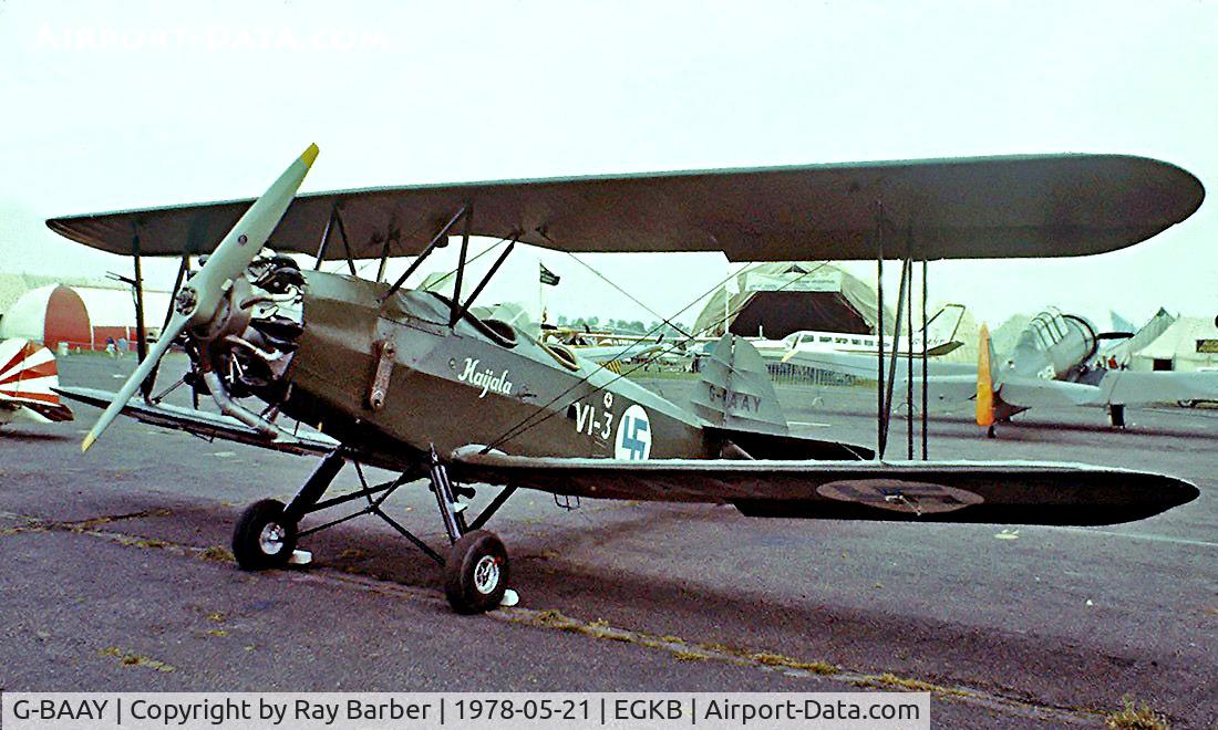 G-BAAY, 1939 Valtion Viima II C/N VI-3, Valtion Viima II [VI-3] Biggin Hill~G 21/05/1978. Image from a slide.