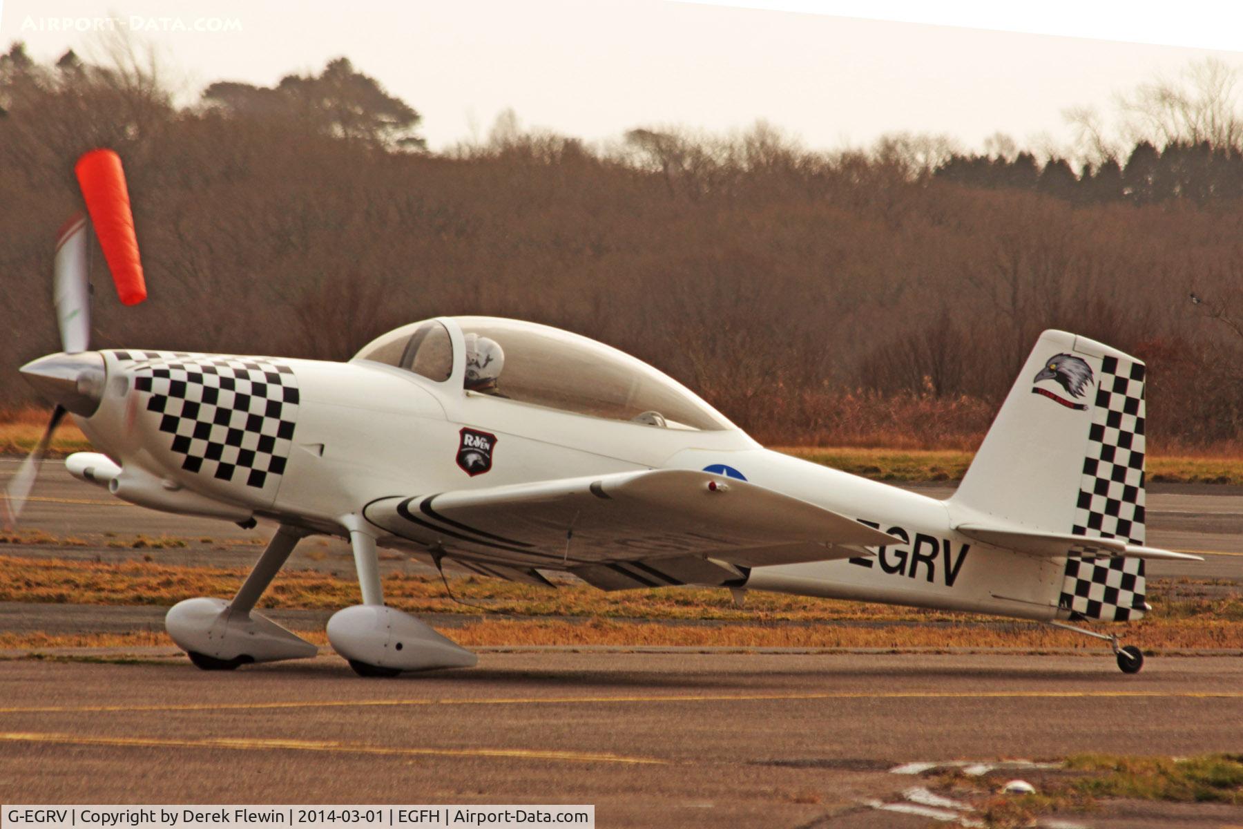 G-EGRV, 2007 Vans RV-8 C/N PFA 303-13639, Resident Vans RV-8, sen taxxing to its hangar following a local training flight.