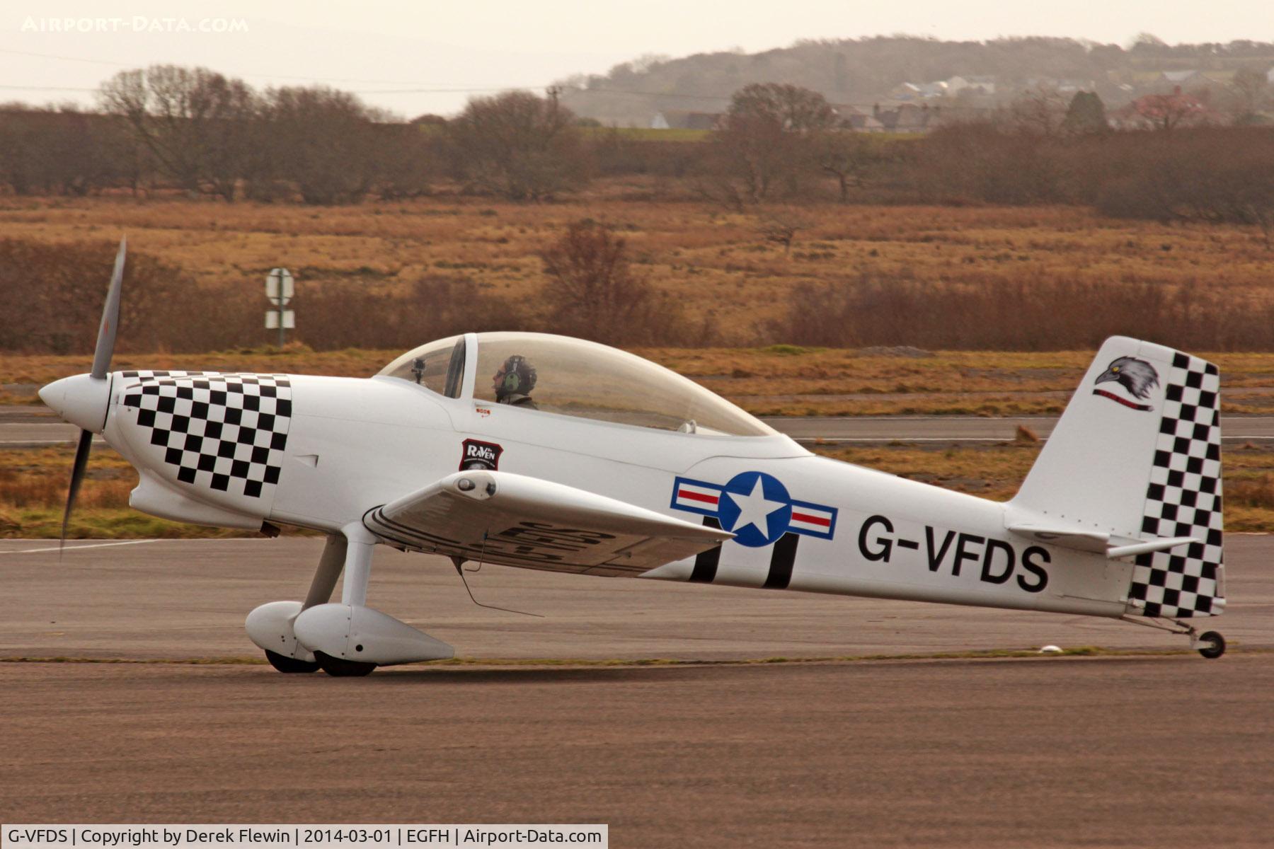 G-VFDS, 2012 Vans RV-8 C/N PFA 303-14637, Resident Vans RV-8, sen taxxing to its hangar following a local training flight.