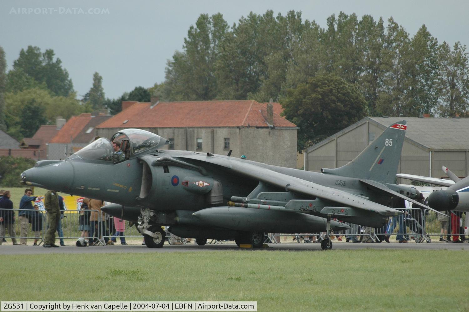 ZG531, 1991 British Aerospace Harrier GR.9 C/N P85, Royal Air Force Harrier GR.7 of No 1 sqn at Koksijde Air Base, Belgium