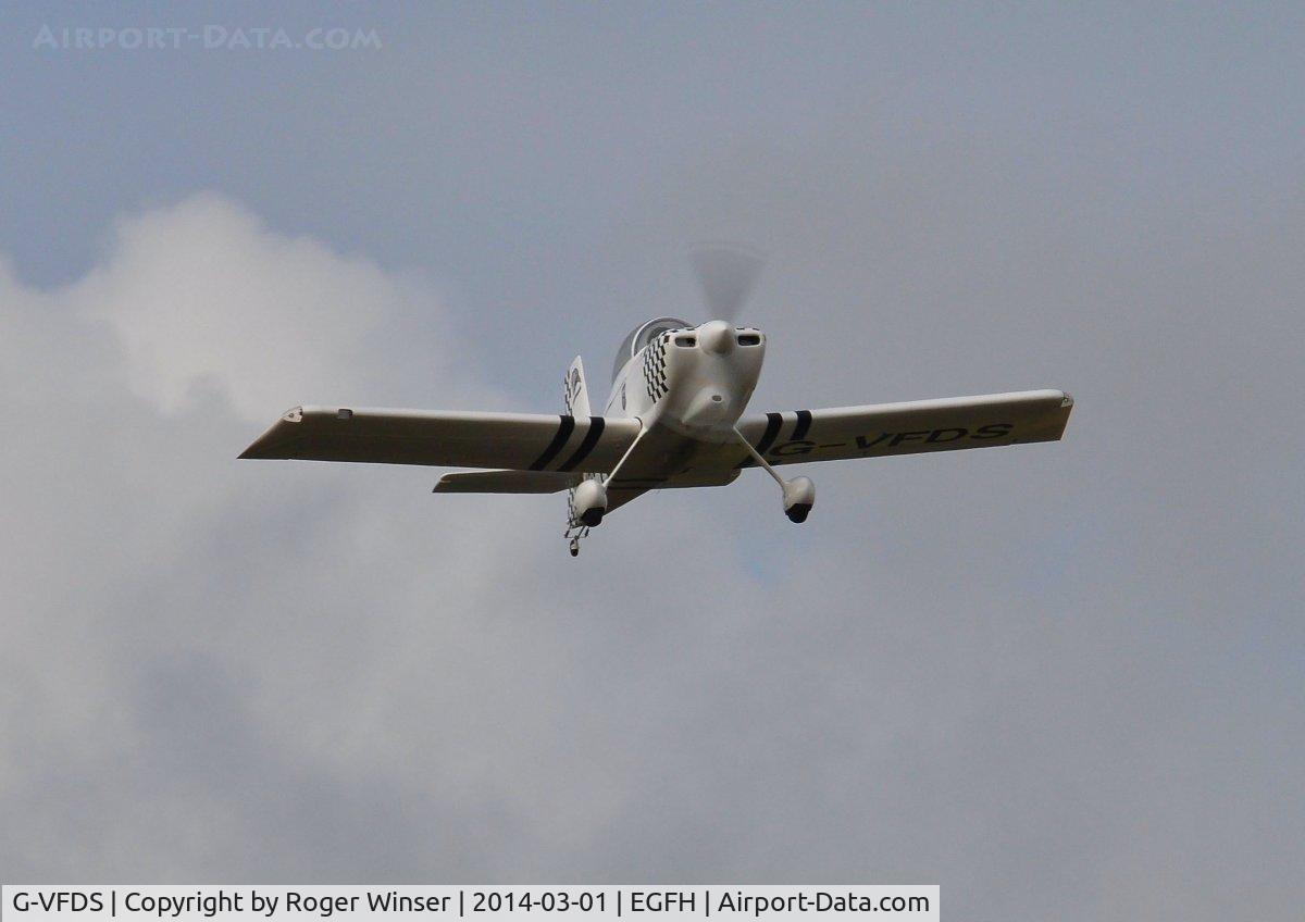 G-VFDS, 2012 Vans RV-8 C/N PFA 303-14637, Resident Vans RV-8 of Team Raven formation aerobatic display team departing Runway 10 to take part in formation practice with G-EGRV.