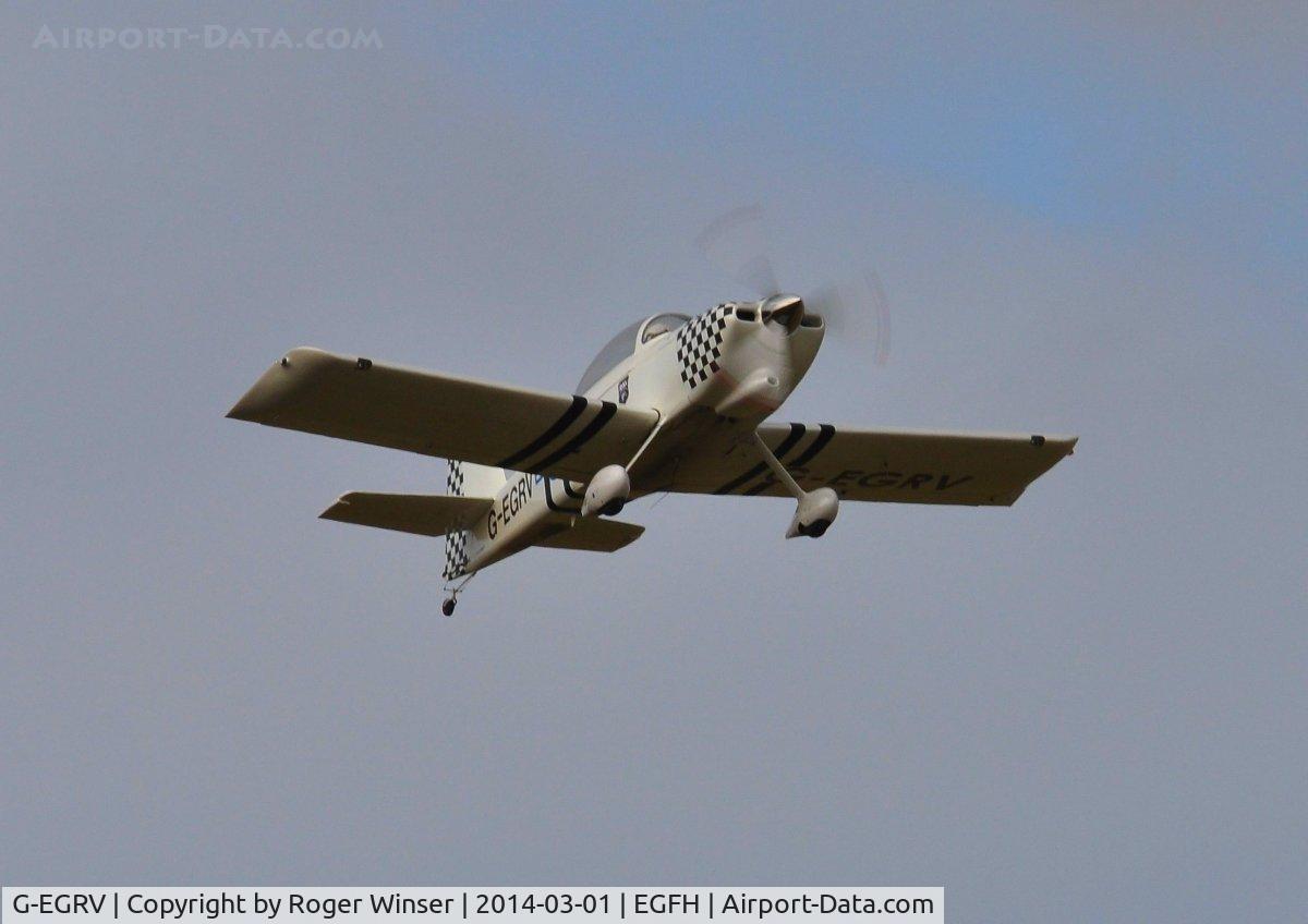 G-EGRV, 2007 Vans RV-8 C/N PFA 303-13639, Resident Vans RV-8 of Team Raven formation aerobatic display team departing Runway 10 to take part in formation aerobatics practice with G-VFDS.