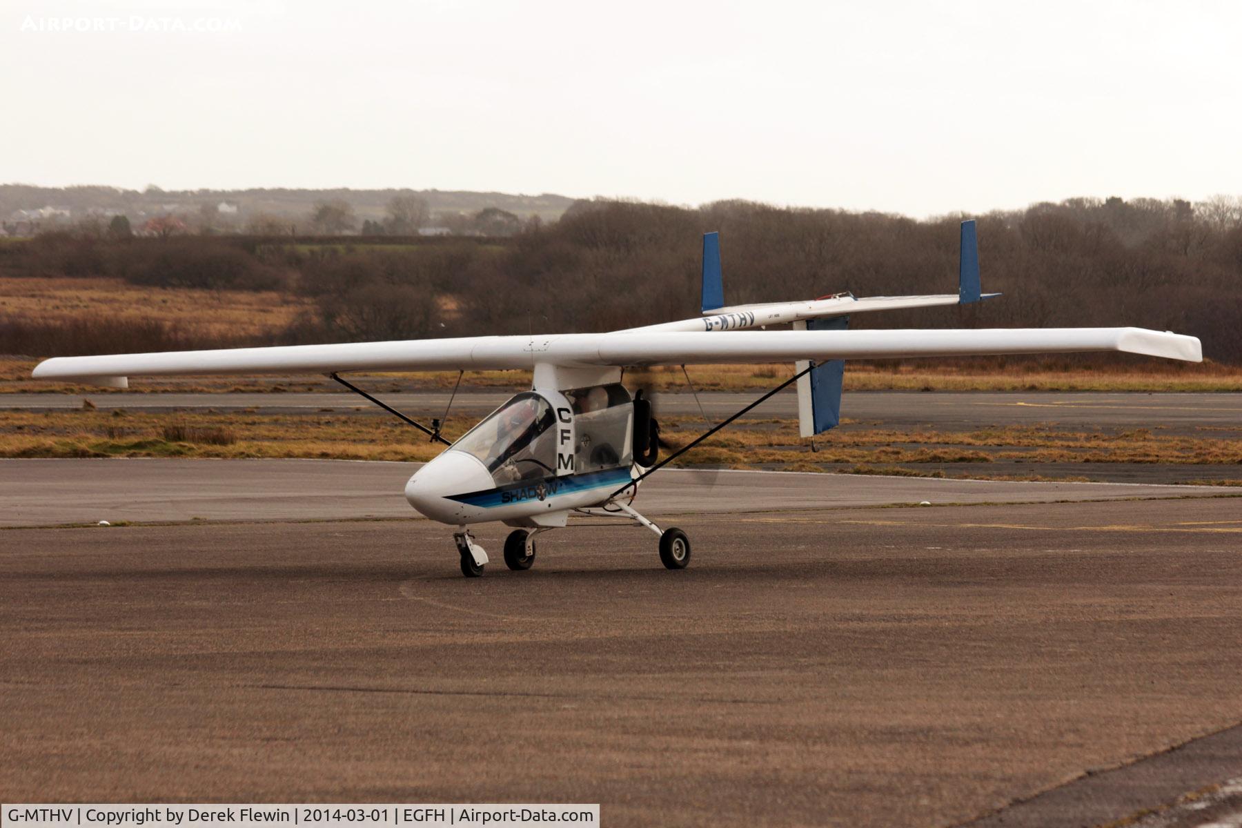 G-MTHV, 1987 CFM Shadow Series CD C/N K049, Visiting Shadow based at Old Park Farm Margam., seen taxxing at EGFH.