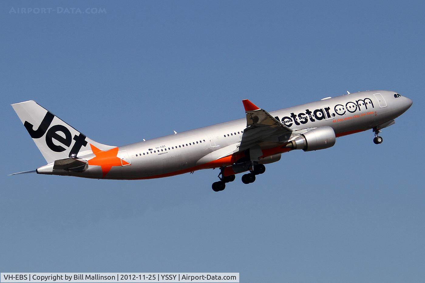 VH-EBS, 2011 Airbus A330-202 C/N 1258, away from 34L