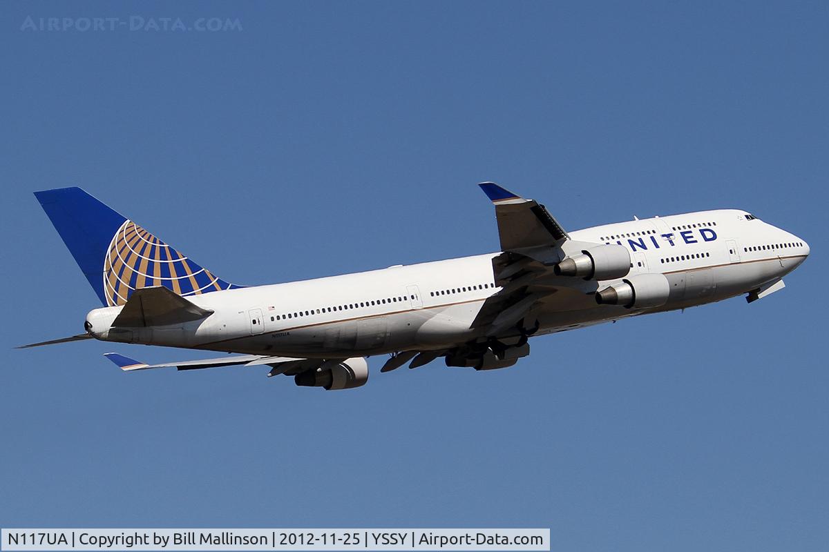 N117UA, 1999 Boeing 747-422 C/N 28810, home to SFO from 34L