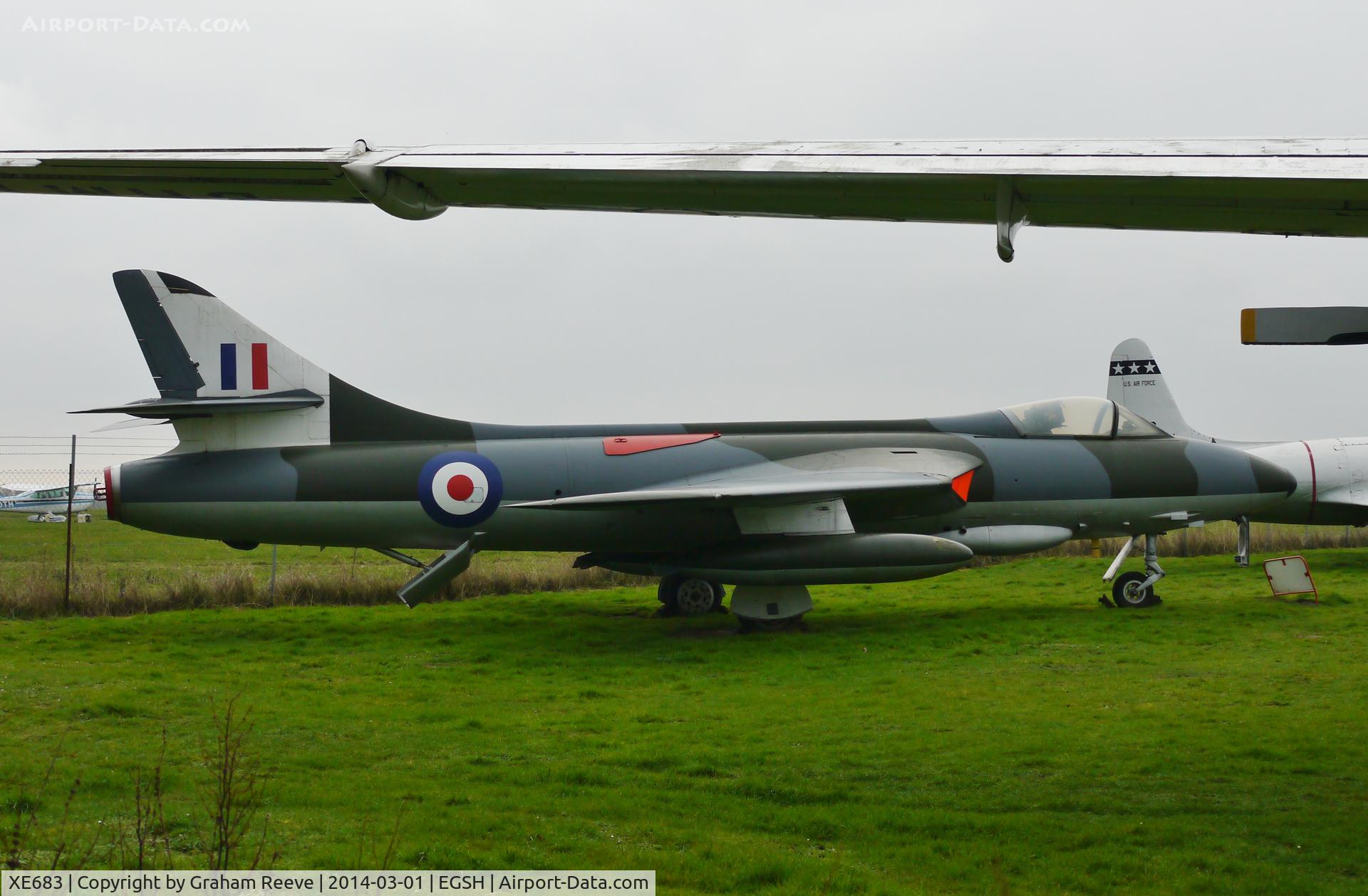 XE683, 1956 Hawker Hunter F.51 C/N 41H/680271, On display at the 
