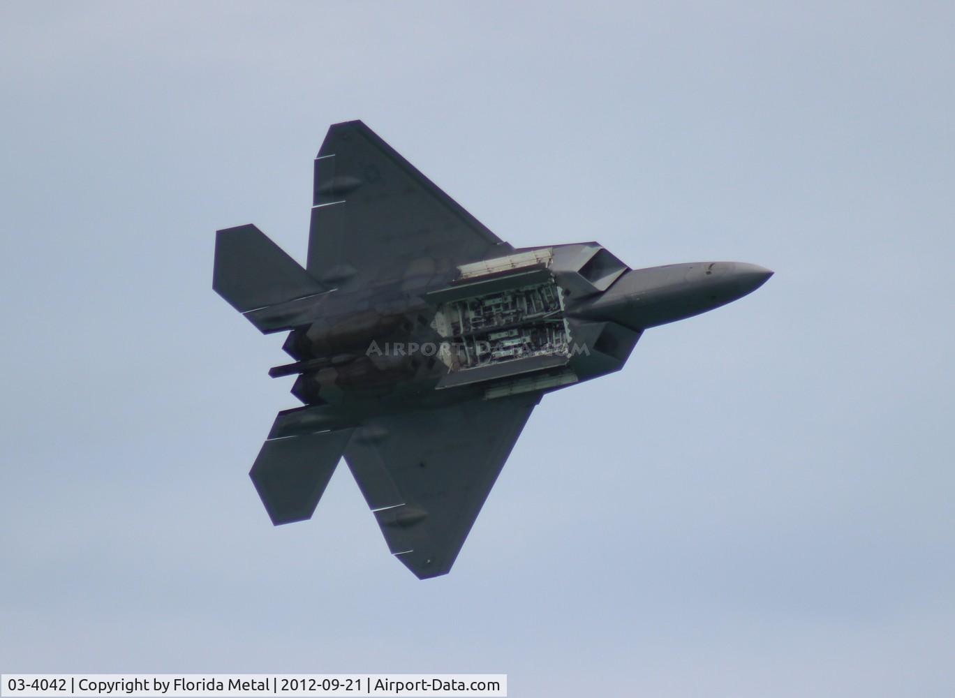 03-4042, 2003 Lockheed Martin F/A-22A Raptor C/N 4042, F-22 Raptor over Cocoa Beach