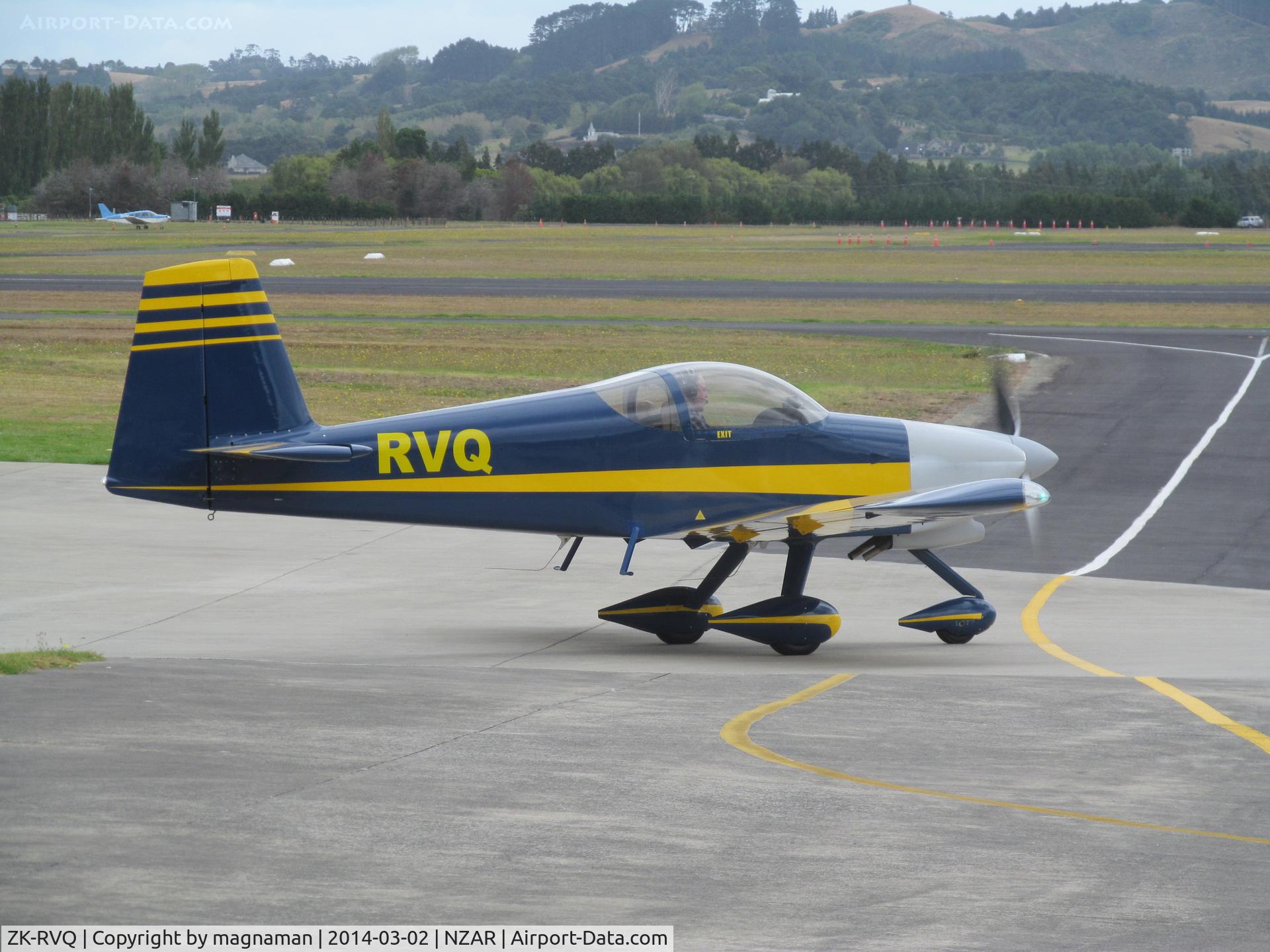ZK-RVQ, Vans RV-9A C/N 90612, Just leaving Ardmore - in SAR hangar
