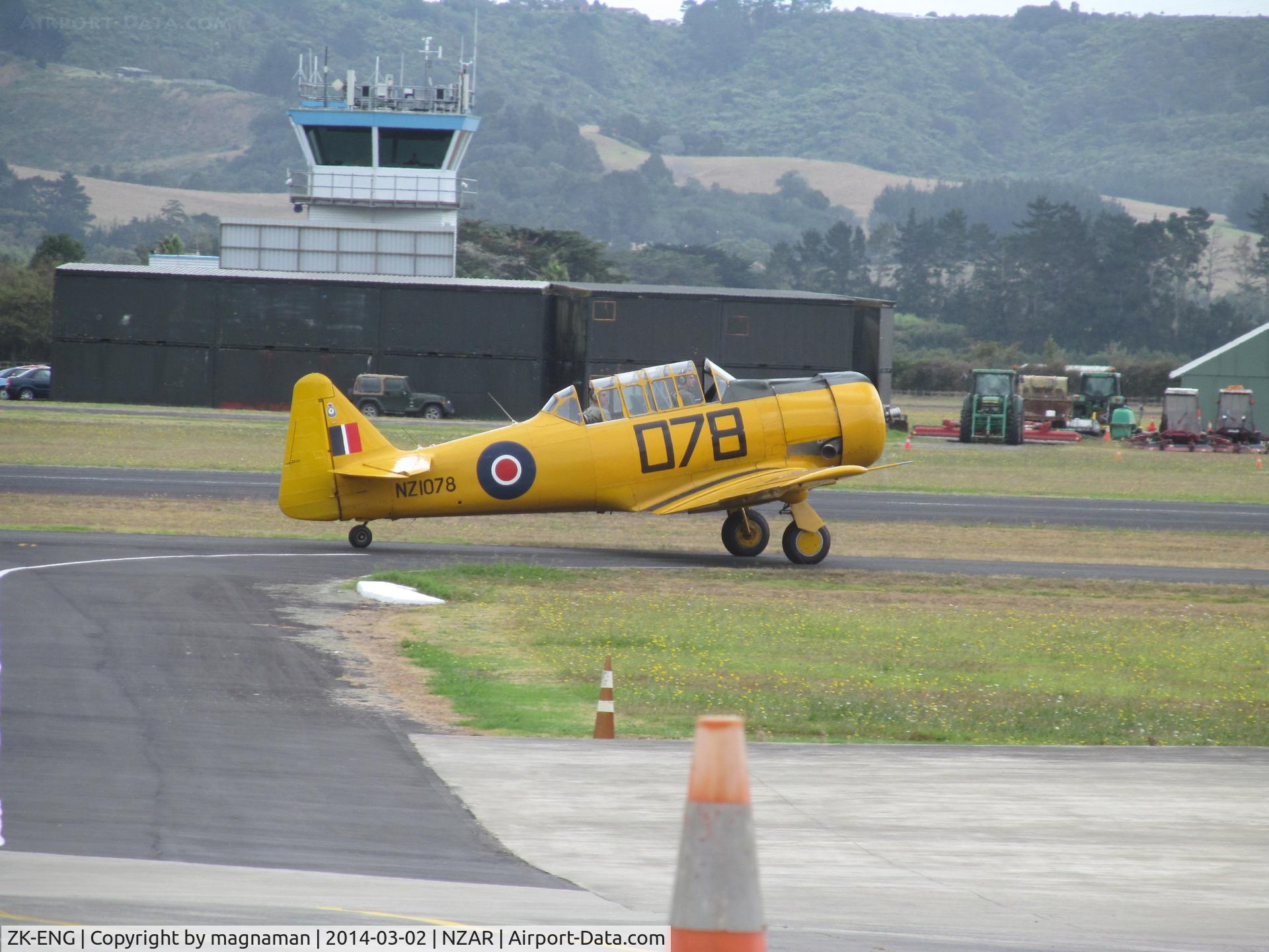ZK-ENG, 1941 North American AT-6D Harvard III C/N 88-15873 (41-34119), Taxying back to warbird collection hangar