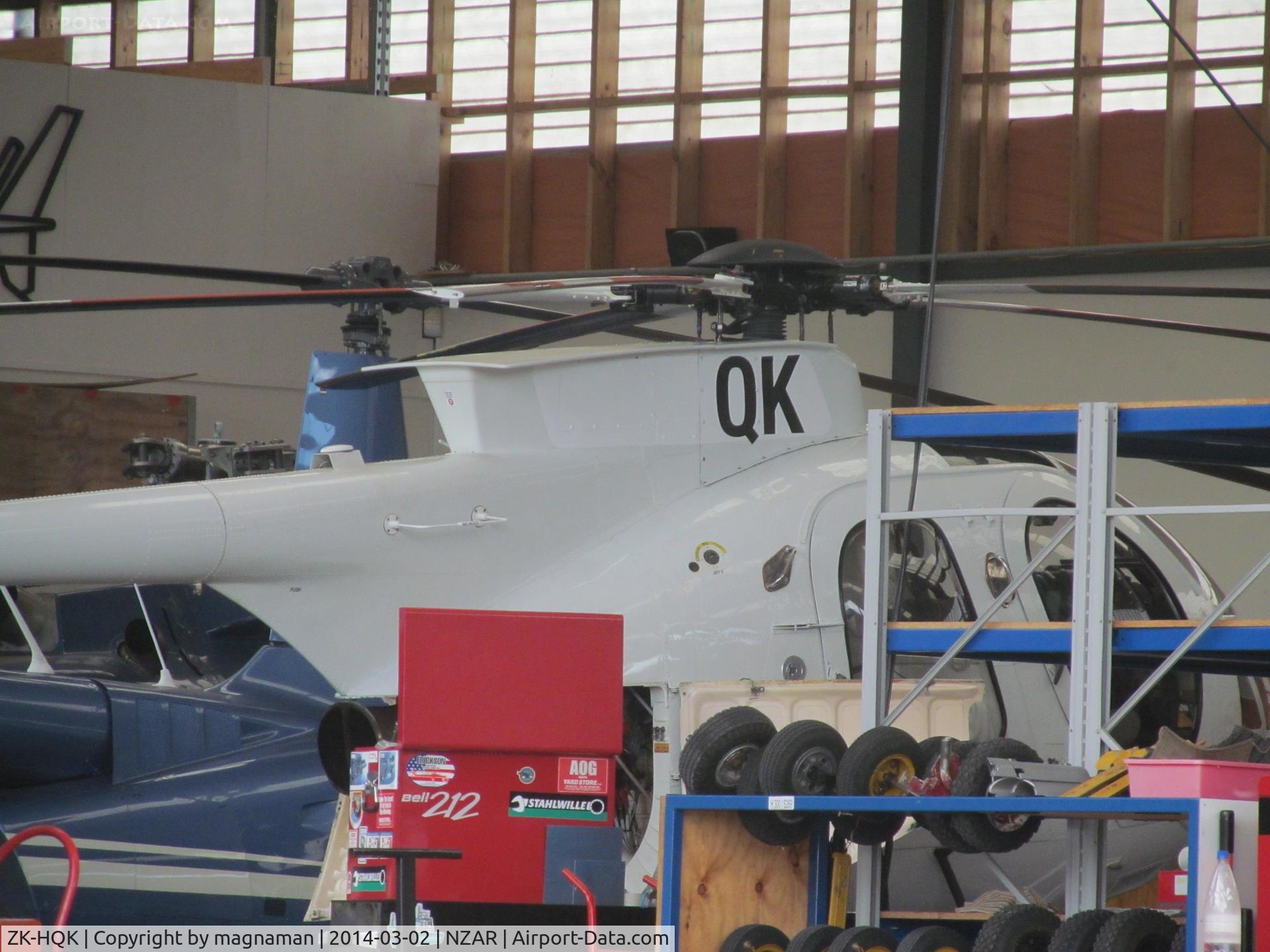 ZK-HQK, Hughes 369E C/N 0179E, In Oceania hangar. Ex. N471SD which arrived last year.