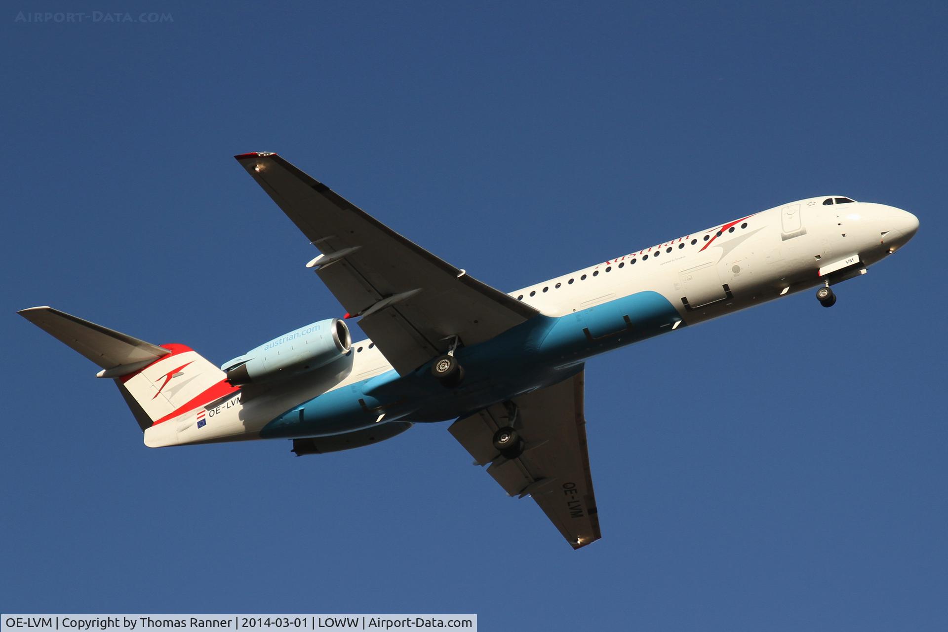 OE-LVM, 1991 Fokker F100 (F-28-0100) C/N 11361, Austrian Fokker 100