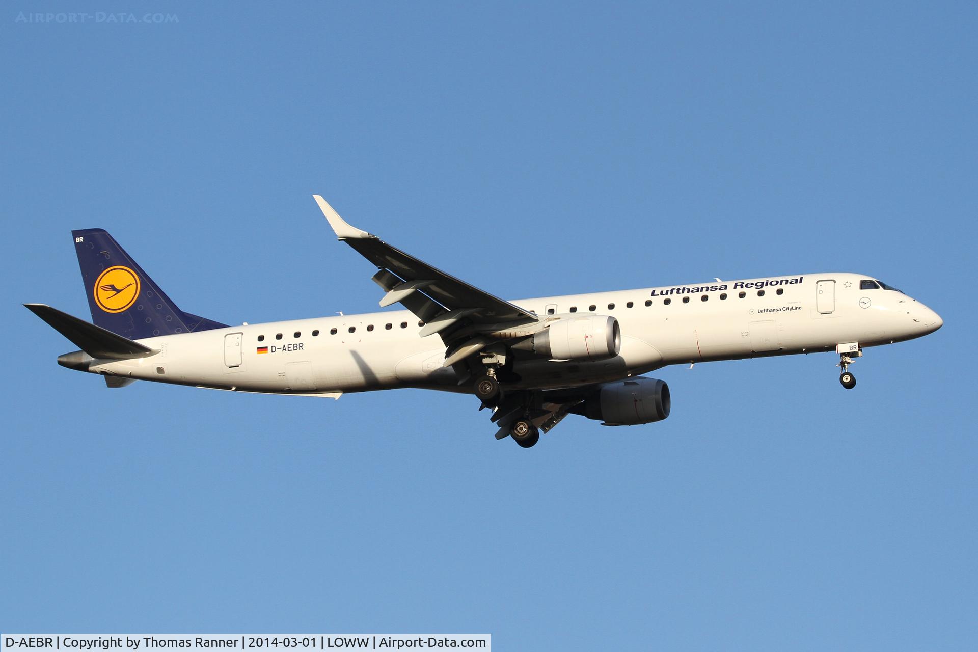 D-AEBR, 2012 Embraer 195LR  (ERJ-190-200LR) C/N 19000558, Lufthansa City Line Emb190