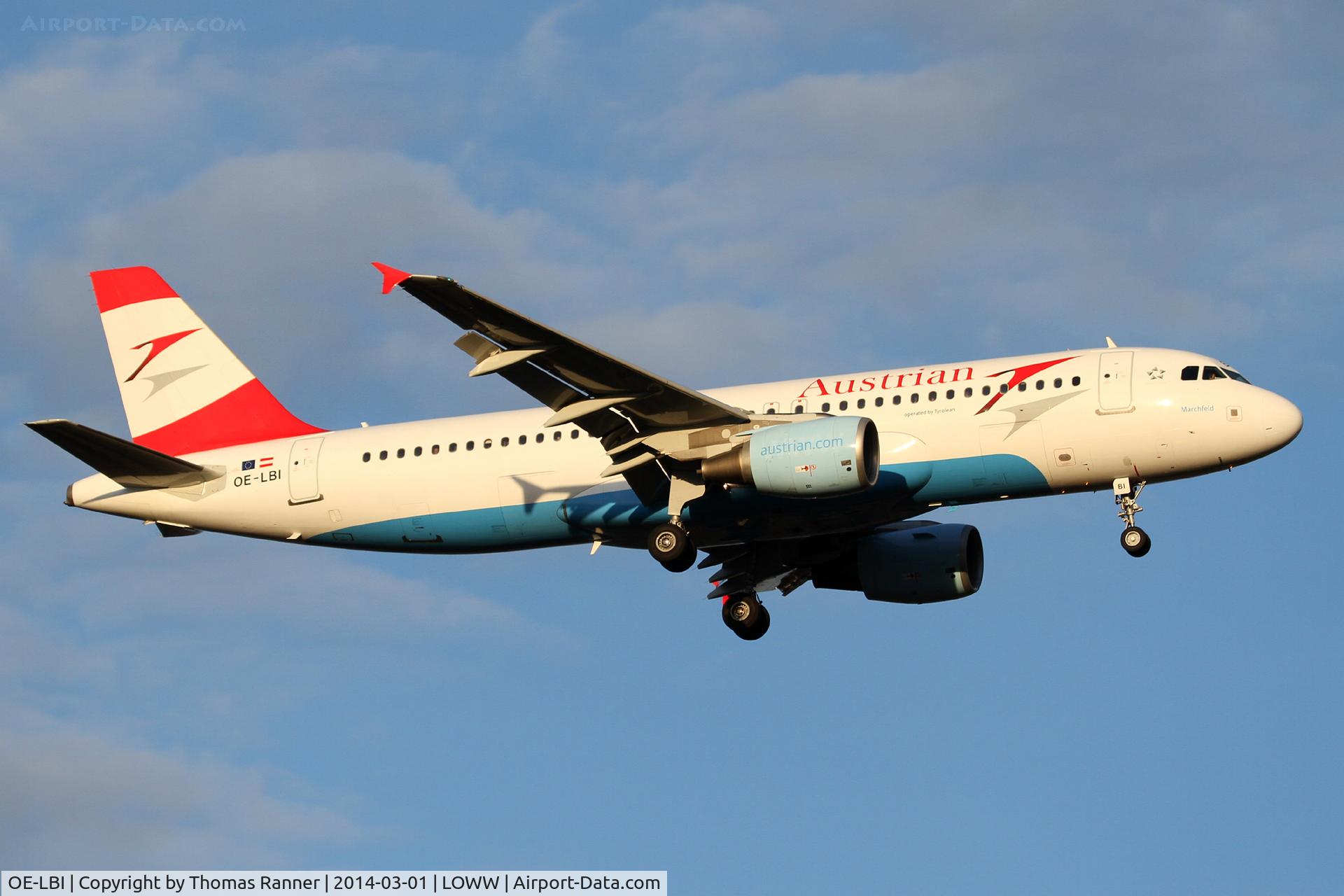 OE-LBI, 2003 Airbus A320-214 C/N 1937, Austrian A320