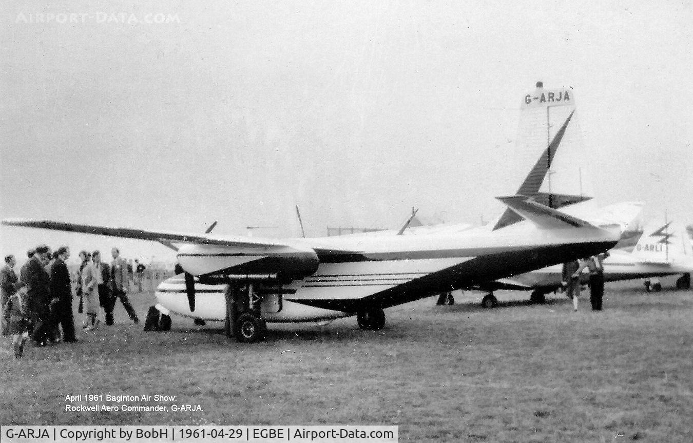 G-ARJA, 1954 Rockwell Aero Commander 520 C/N 520-150, G-ARJA taken at Baginton Air Show in April 1961.