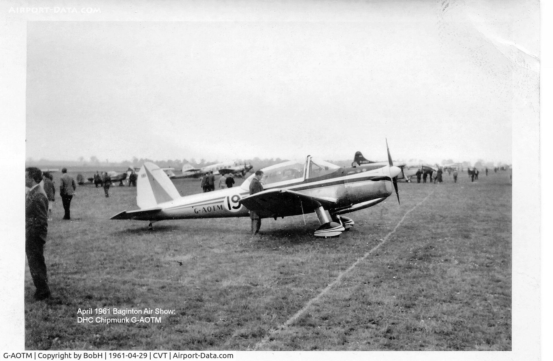 G-AOTM, 1953 De Havilland DHC-1 Chipmunk 22A C/N C1/0862, G-AOTM at the April 1961 Baginton Air Show.