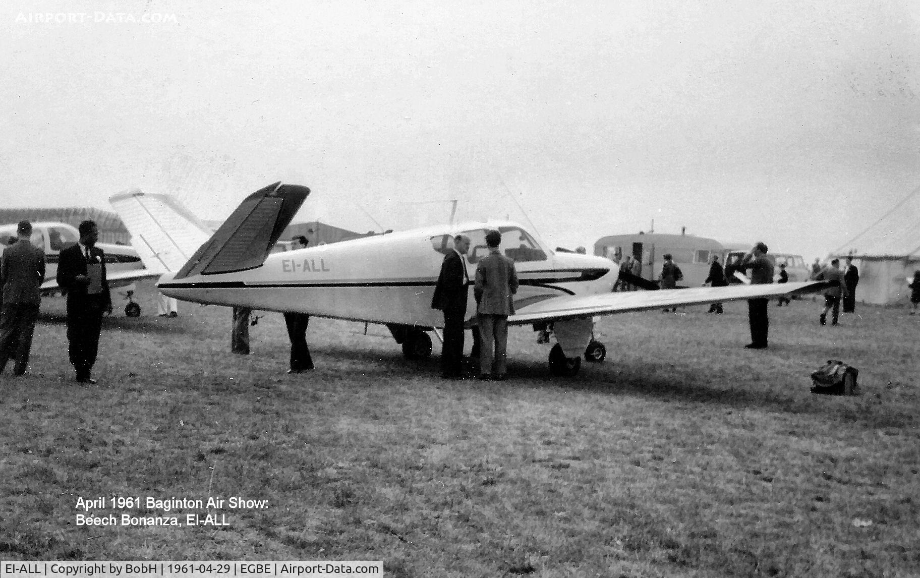 EI-ALL, 1959 Beech M35 Bonanza C/N D-6236, EI-ALL at Baginton Air Show in April 1961.