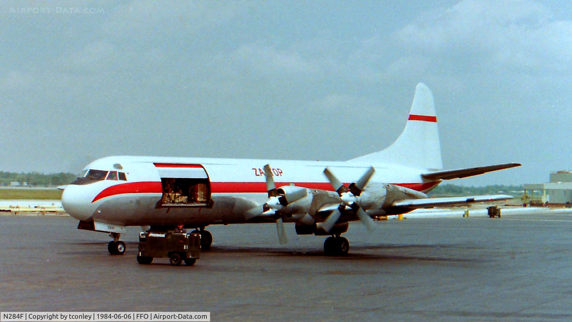 N284F, 1959 Lockheed L-188C(F) Electra C/N 1104, Zantop Lockheed L-188C Electra N284F C/N 1104 Yr Mfg 1959 @ Wright Patterson AFB, OH June 1984