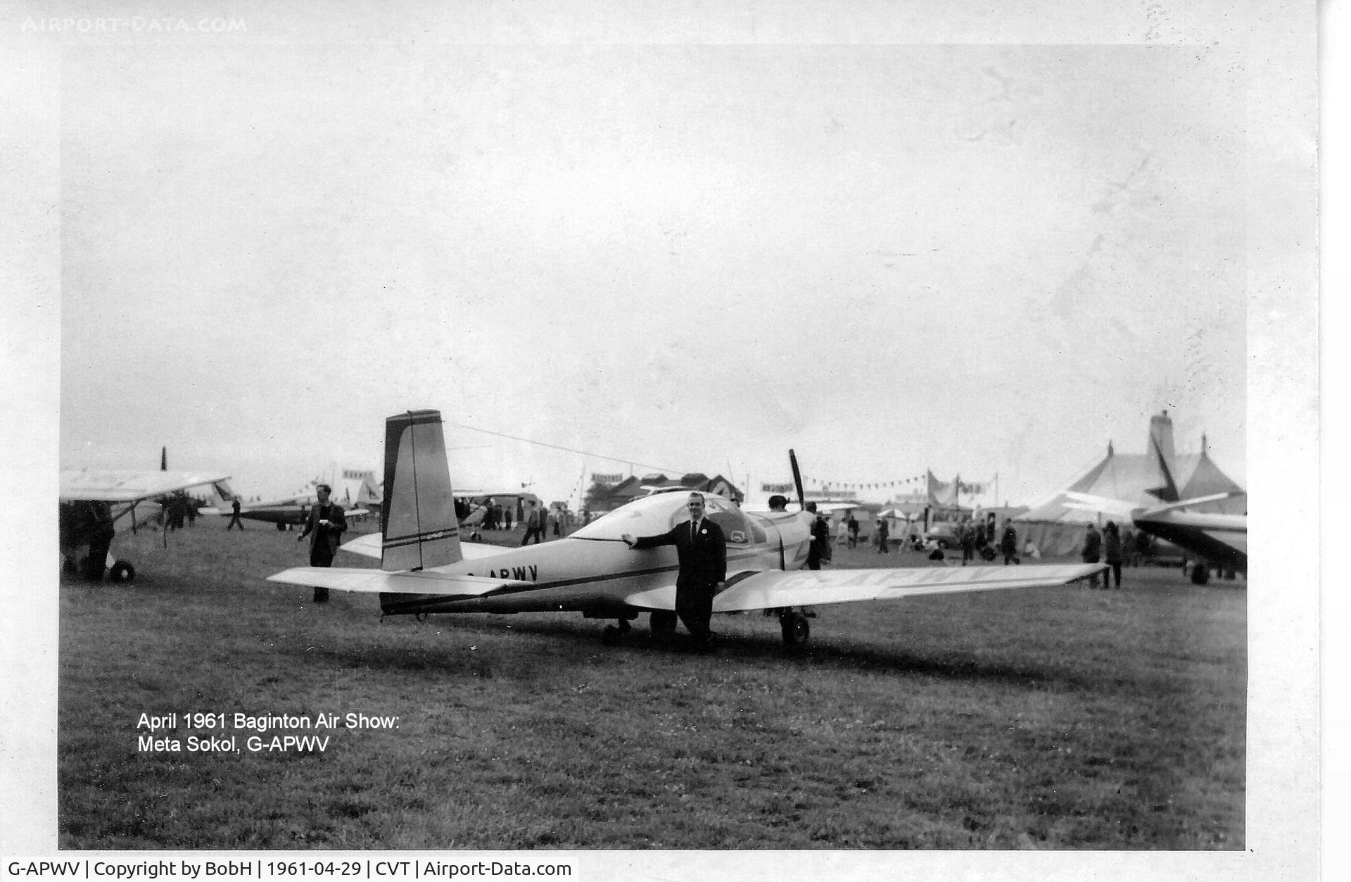 G-APWV, Orlican L-40 Meta Sokol C/N 150707, G-APWV at Baginton in April 1960.